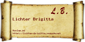 Lichter Brigitta névjegykártya